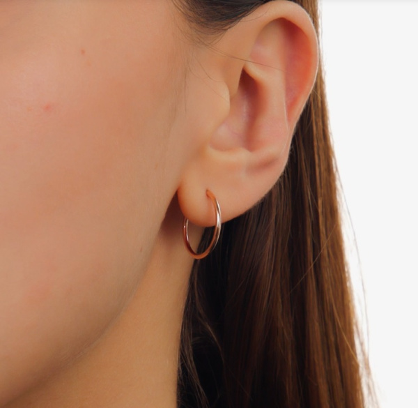 Серьги конго из красного золота